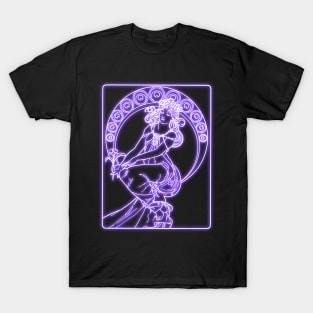 Alphonse Mucha violet Neon T-Shirt